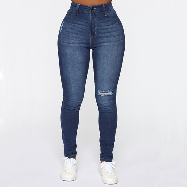 Jean skinny déchiré stretch polyvalent innovant pour femme