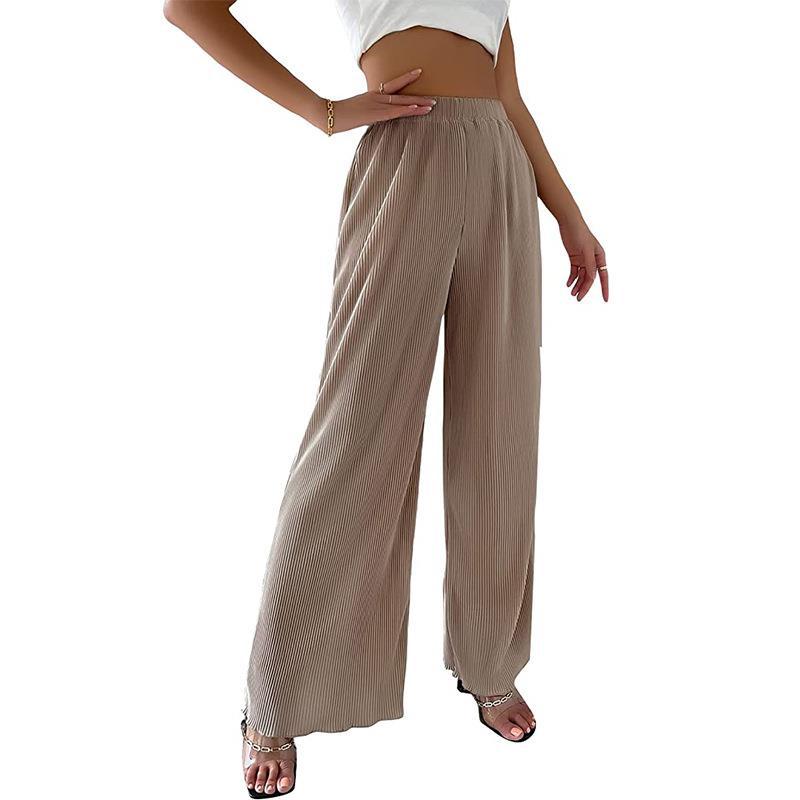 Women's Spring Loose Solid Color Pleated Pants