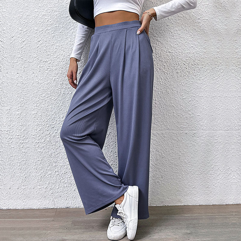 Women's Trousers Commute Style Pleated Wide-leg For Pants