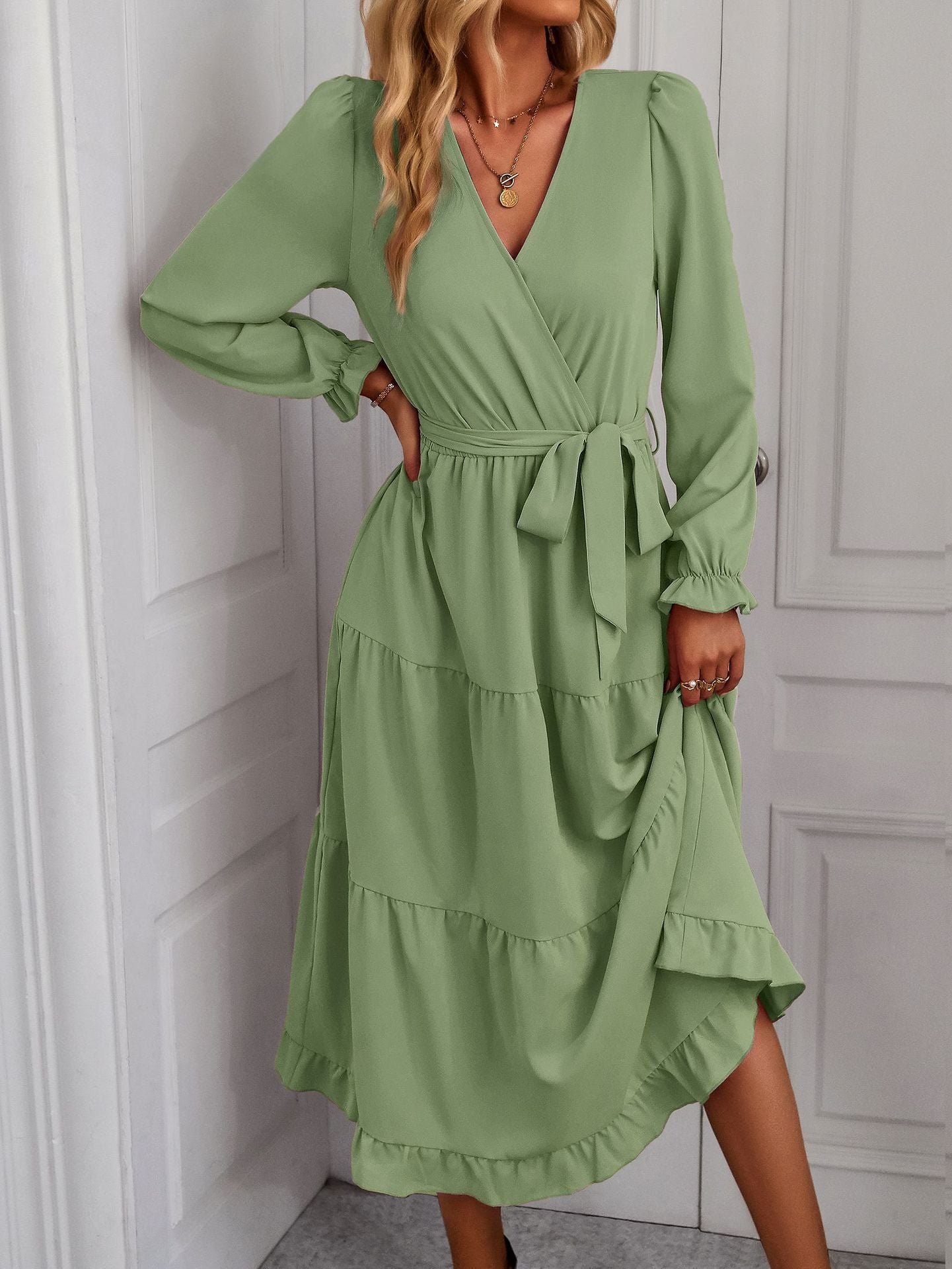 Women's Solid Color Wide Hem Casual Dress Dresses