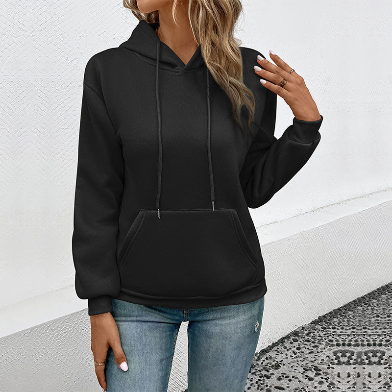 Women's Pocket Hoodie Casual Hooded Pullover Sweatshirt Sweaters