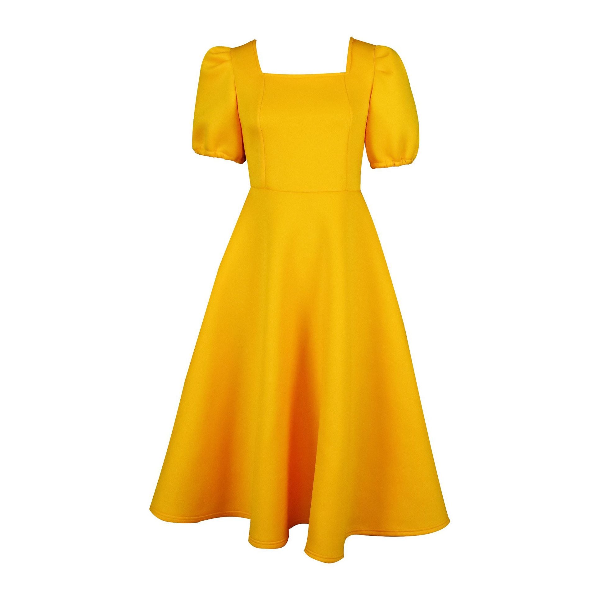 Damen-Sommerkleid mit kurzen Ärmeln, plissiert, einfarbig, groß