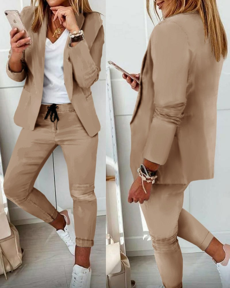 Women's Fashion Elegant Business Two-piece Set Suits