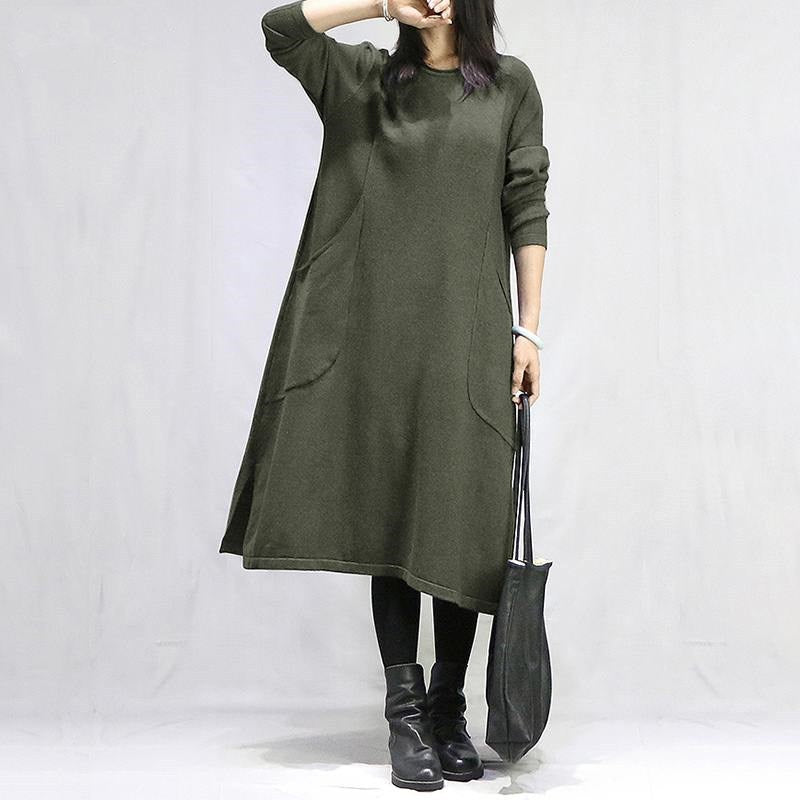 Women's Long Sleeve Sweatshirt Dress Fleece Casual Sweaters