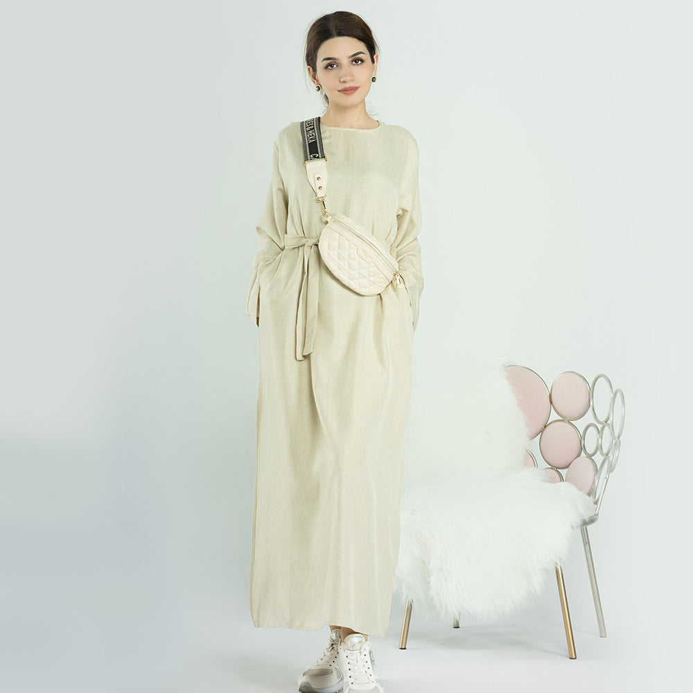 Women's Slouchy Turkish Solid Color Robe Dresses