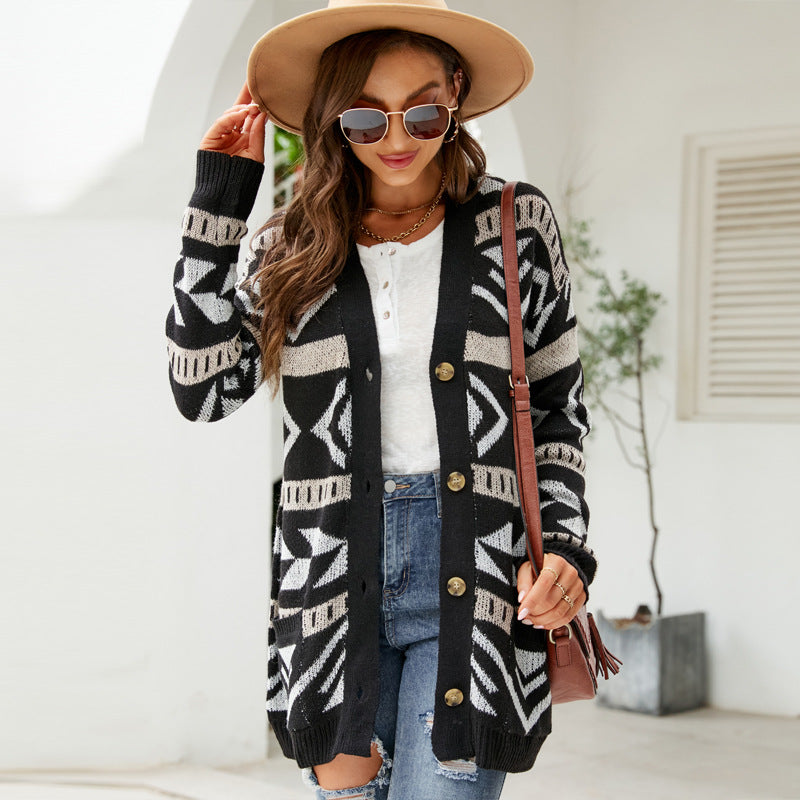 Unique Stylish Women's Loose Knitted Mid-length Sweaters