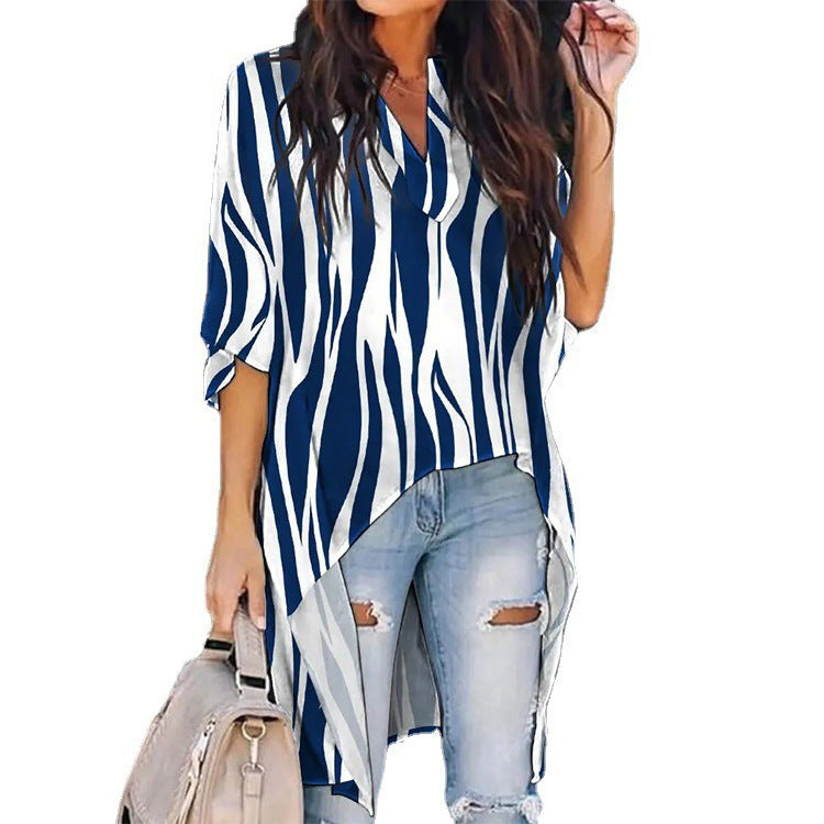 Women's Casual Fashion Loose Batwing Sleeve Front Blouses