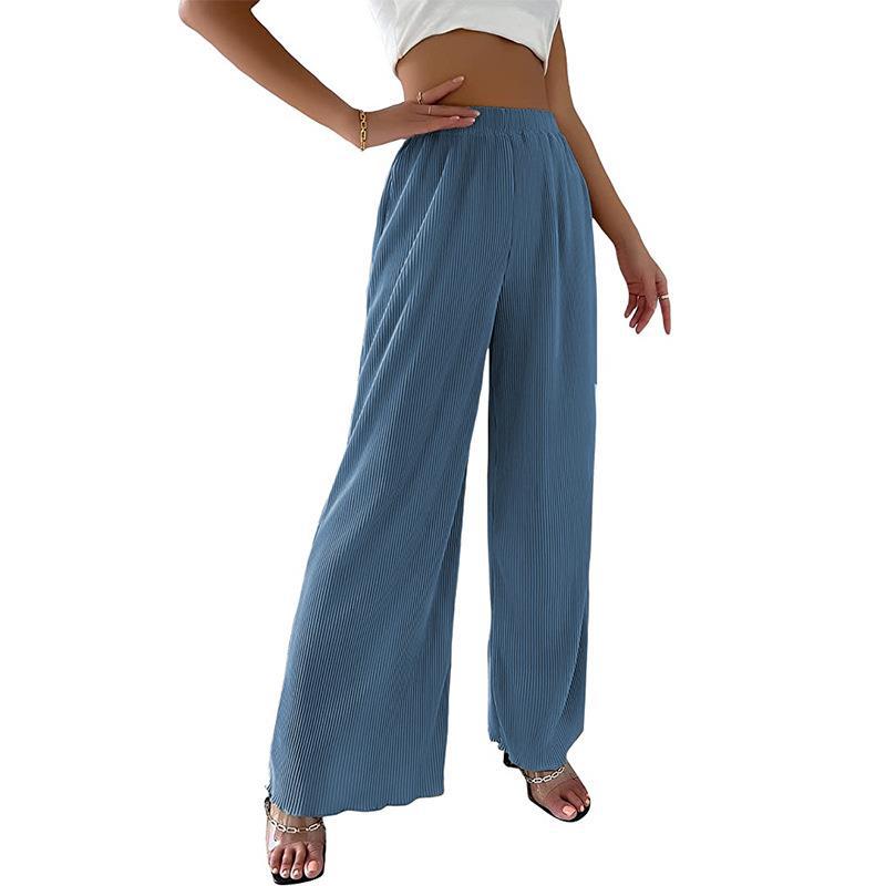 Women's Spring Loose Solid Color Pleated Pants