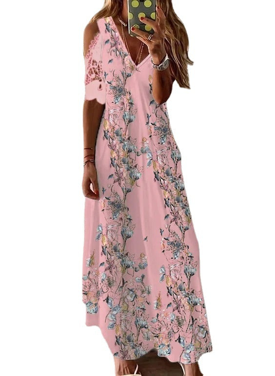 Robe longue d'été bohème à imprimé floral pour femmes avec robes