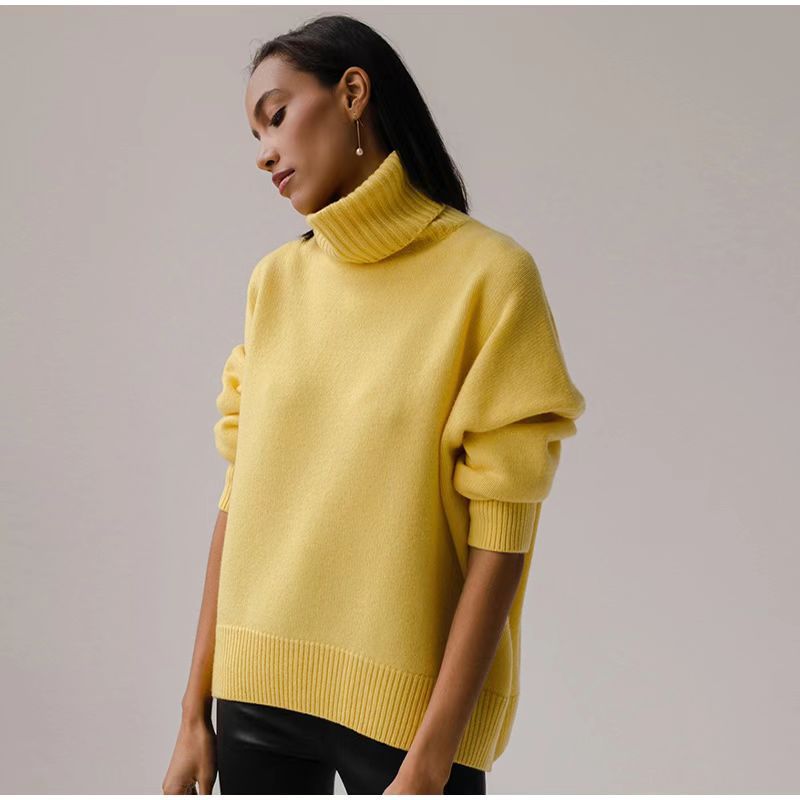 Slouchy Popular Women's High Collar Loose Knitwear