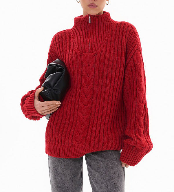 Women's Turtleneck Twist Knitted Pullover For Sweaters