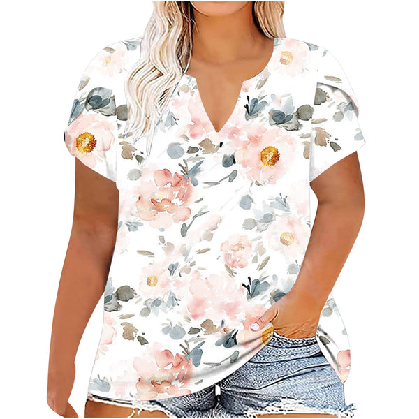 Women's Graceful Summer Loose Printed Short-sleeved Blouses