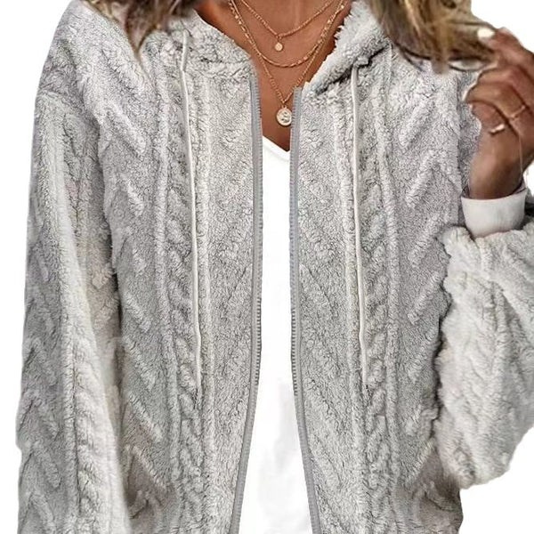 Women's Comfort And Casual Hooded Jacquard Long-sleeved Sweaters