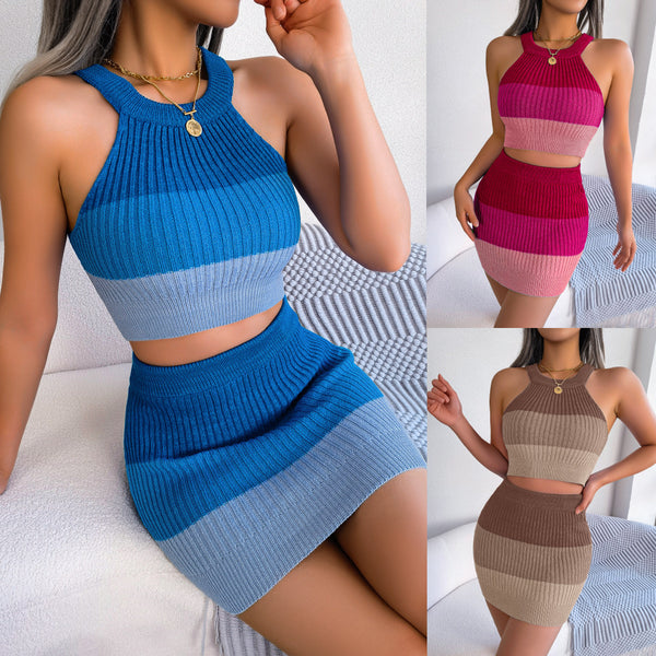 Women's Popular Gradient Color Midriff-baring Hip Clothing