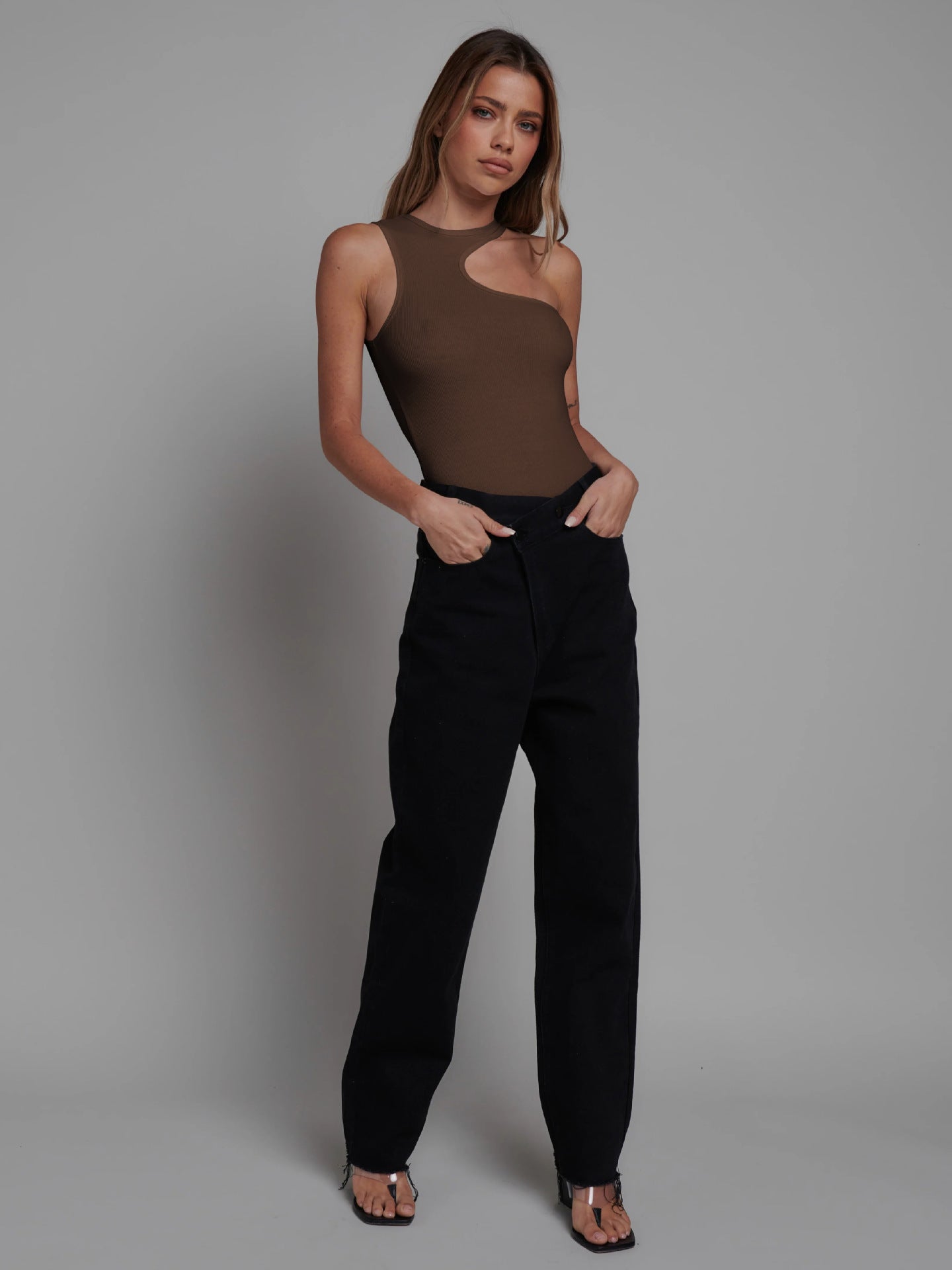 Women's Summer Sexy Ribbed Tight Sleeveless Hollow Jumpsuits