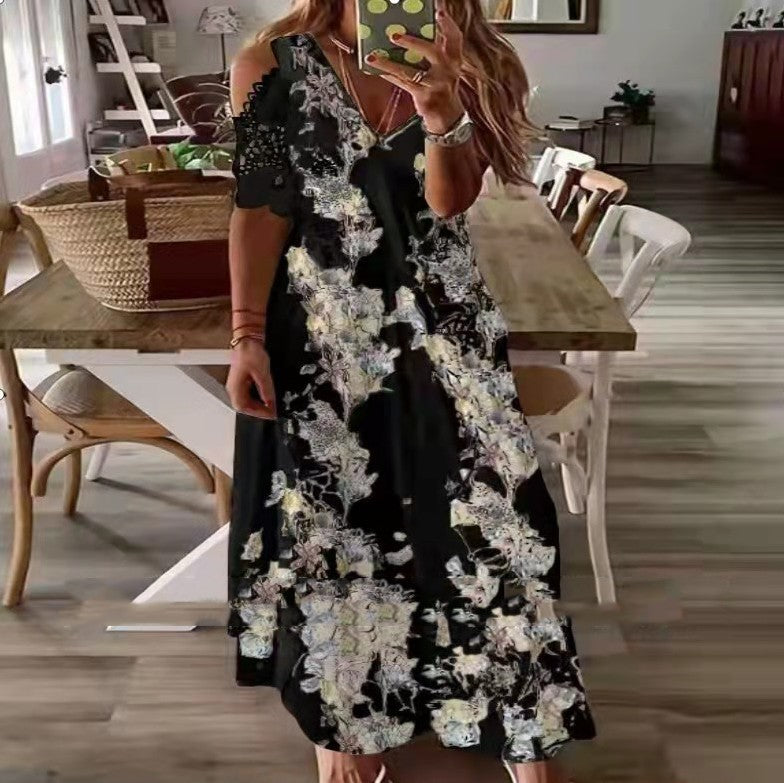 Robe longue d'été bohème à imprimé floral pour femmes avec robes