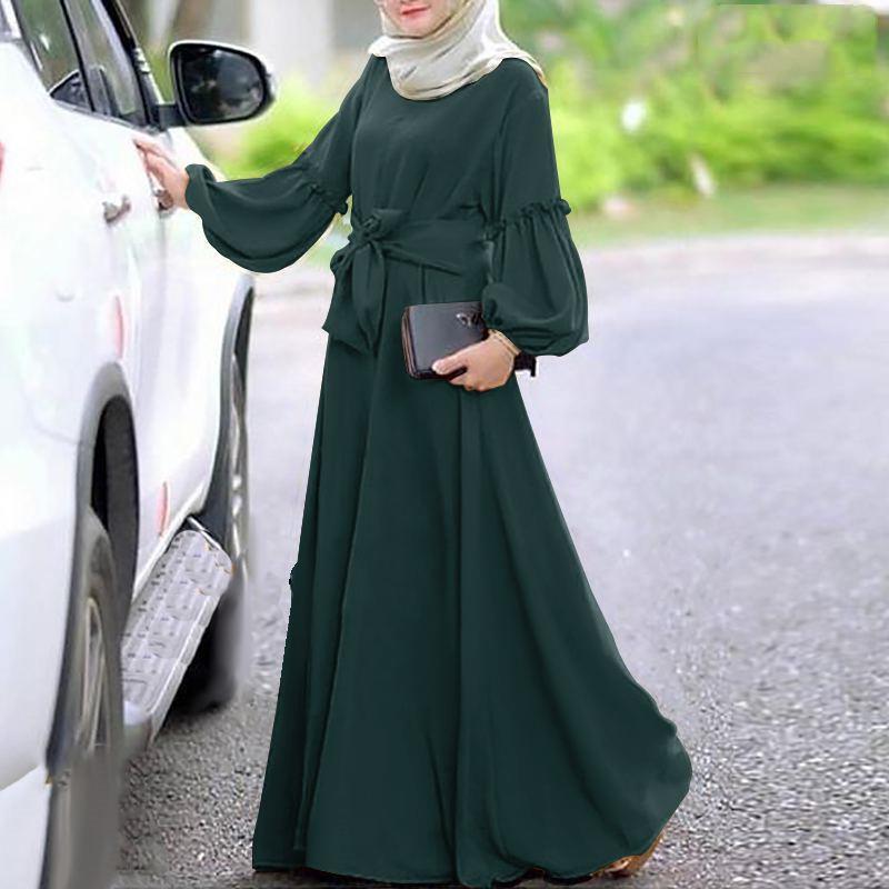 Women's Robe Dress Solid Color Long Sleeve Dresses