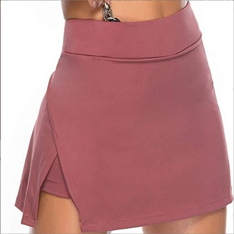 Women's Color Irregular Slit Simple High Waist Skirts