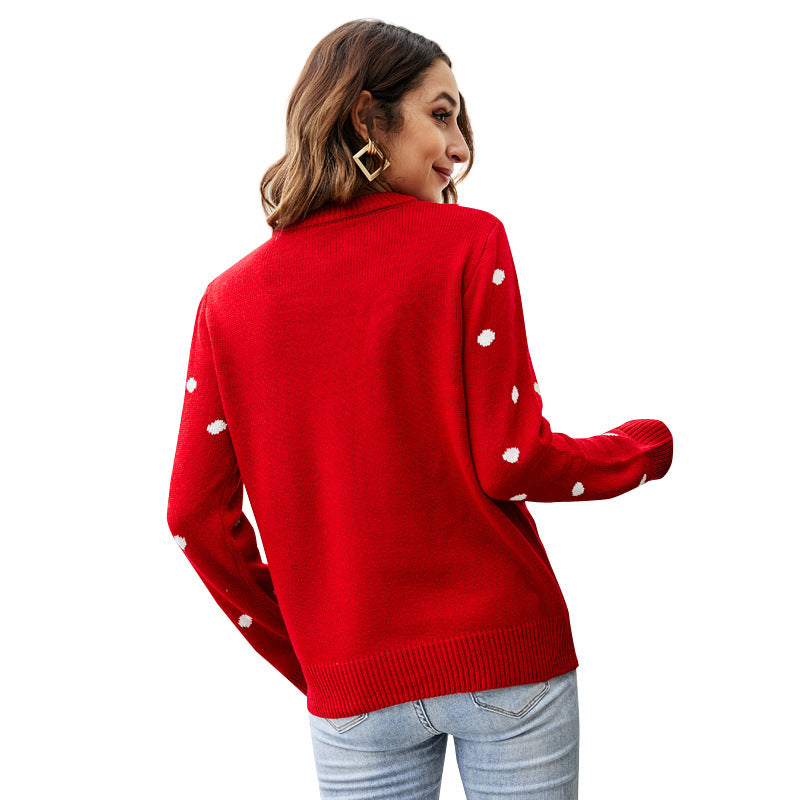 Women's Neck Long Sleeve Sequined Pullover Animal Sweaters