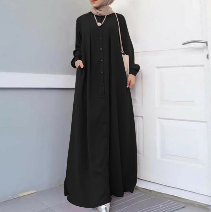 Women's Muslim Long Dress Autumn Loose Temperament Dresses