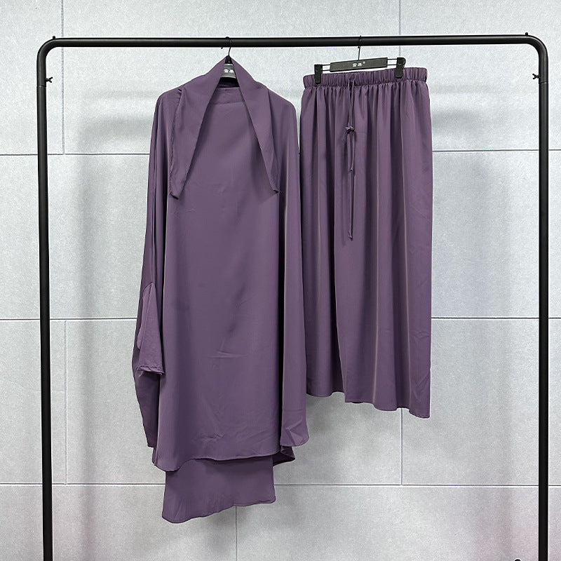 Robe longue deux pièces pour femmes, robes de couleur unie