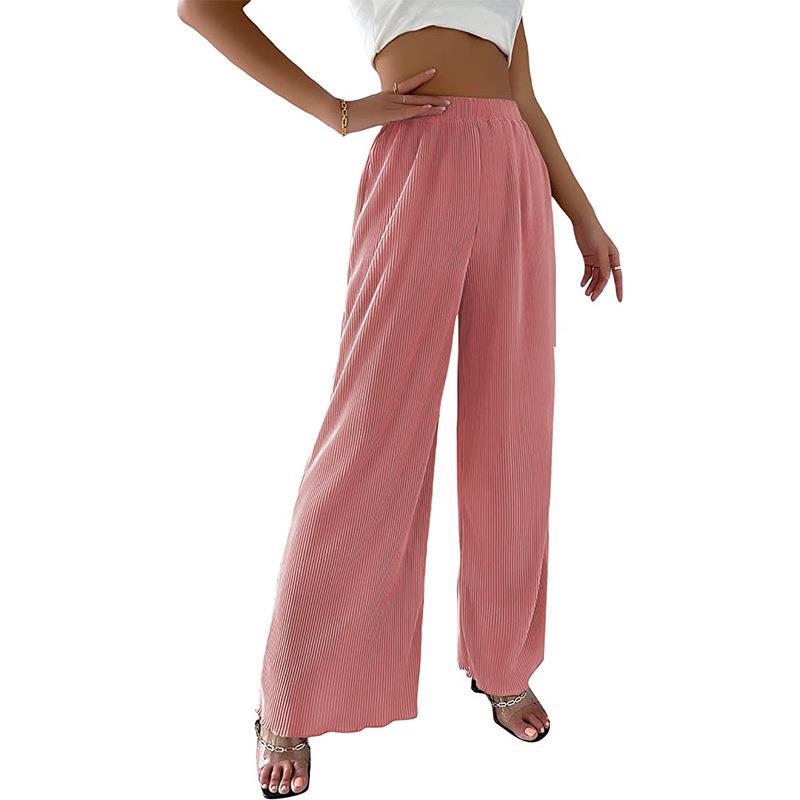 Women's Spring Loose Solid Color Pleated Pants