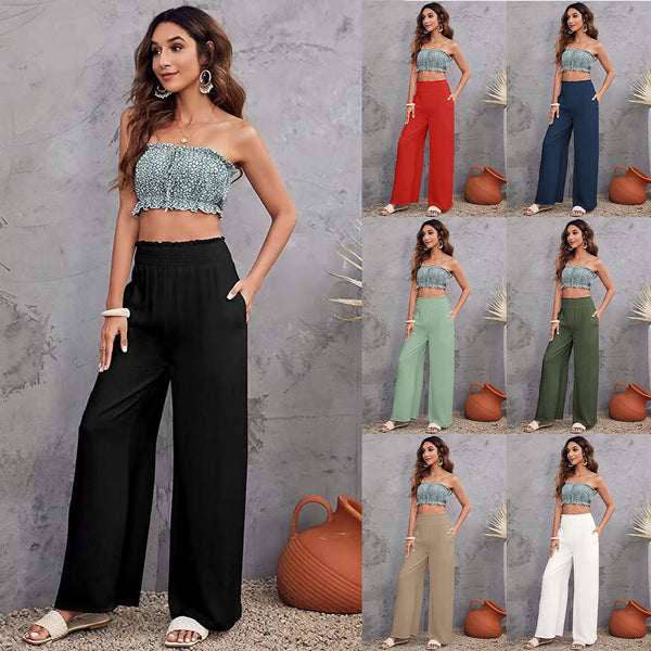 Women's Wide-leg Linen Loose Trousers For Pants