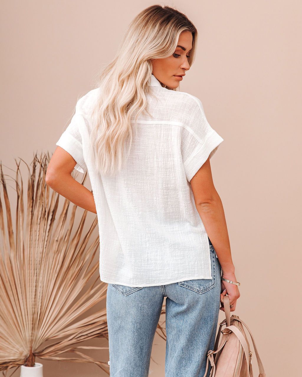 Women's Summer Cotton Linen Sleeve Lapel Button Blouses