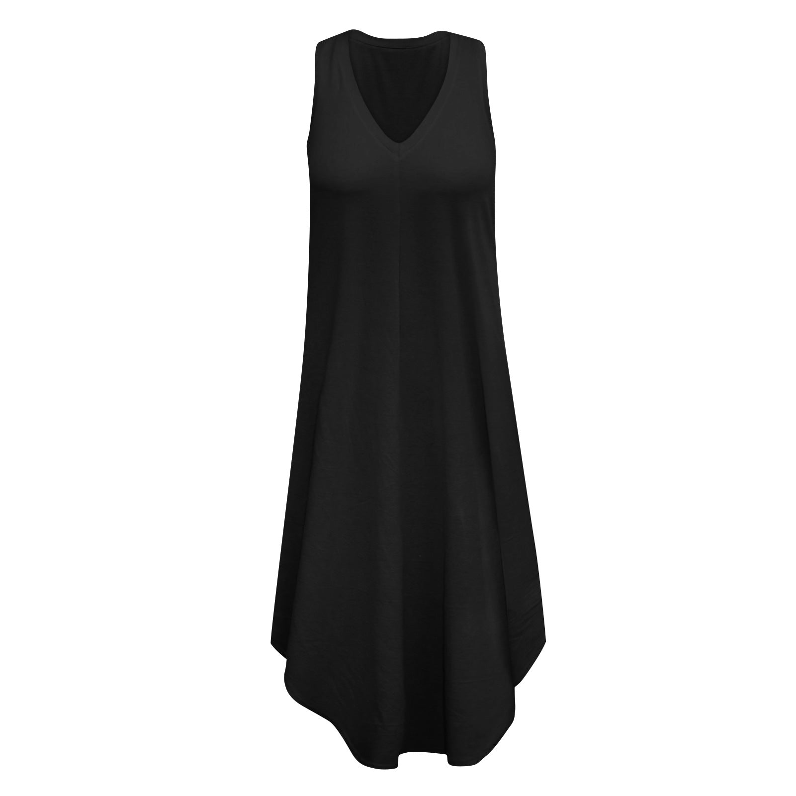 Women's Summer Loose V-neck Sleeveless Long Comfortable Dresses