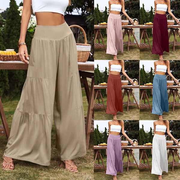 Women's Summer Wide Leg Linen High Waist Pants