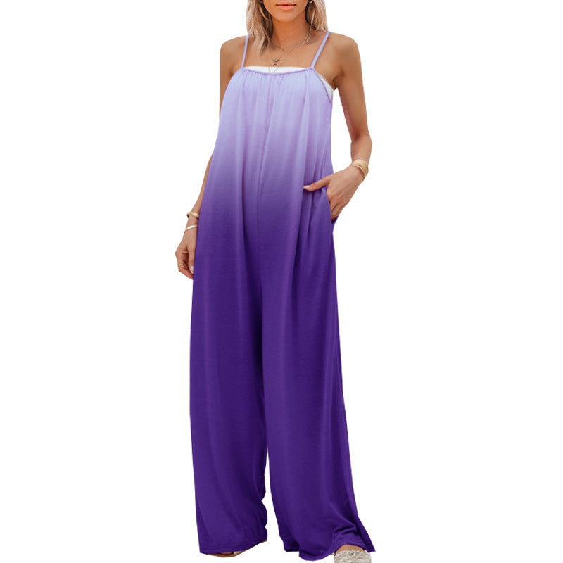 Women's Summer Large Casual Loose Sleeveless High Jumpsuits