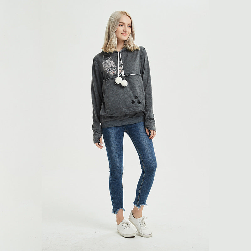 Face Print Casual Sweatshirt Autumn Big Sweaters