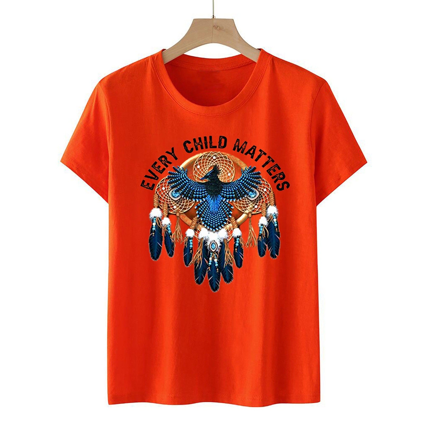 Orangefarbenes T-Shirt von European Every Very Important Palm Blusen