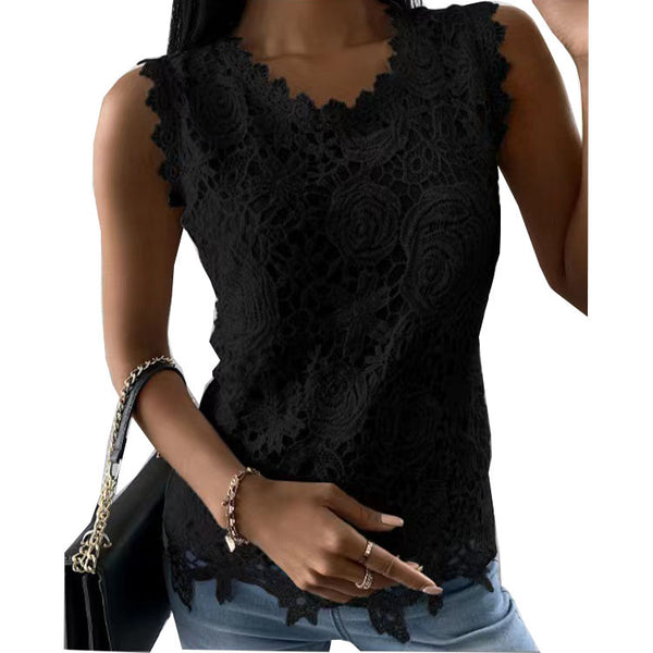 Classy Pretty Women's Summer Lace Shirt Blouses