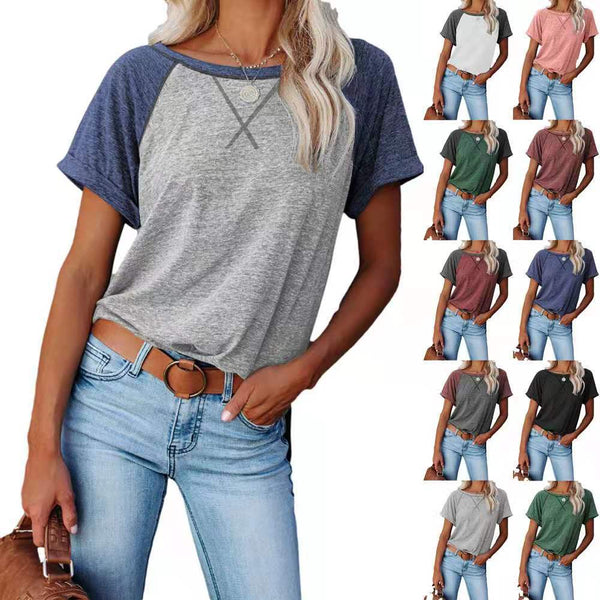 Innovative Women's Creative Color Short-sleeved T-shirt Blouses