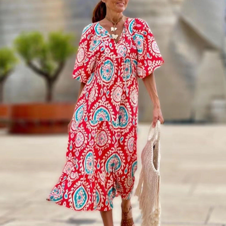 Vêtements de rue à manches bouffantes à collage géométrique pour femmes