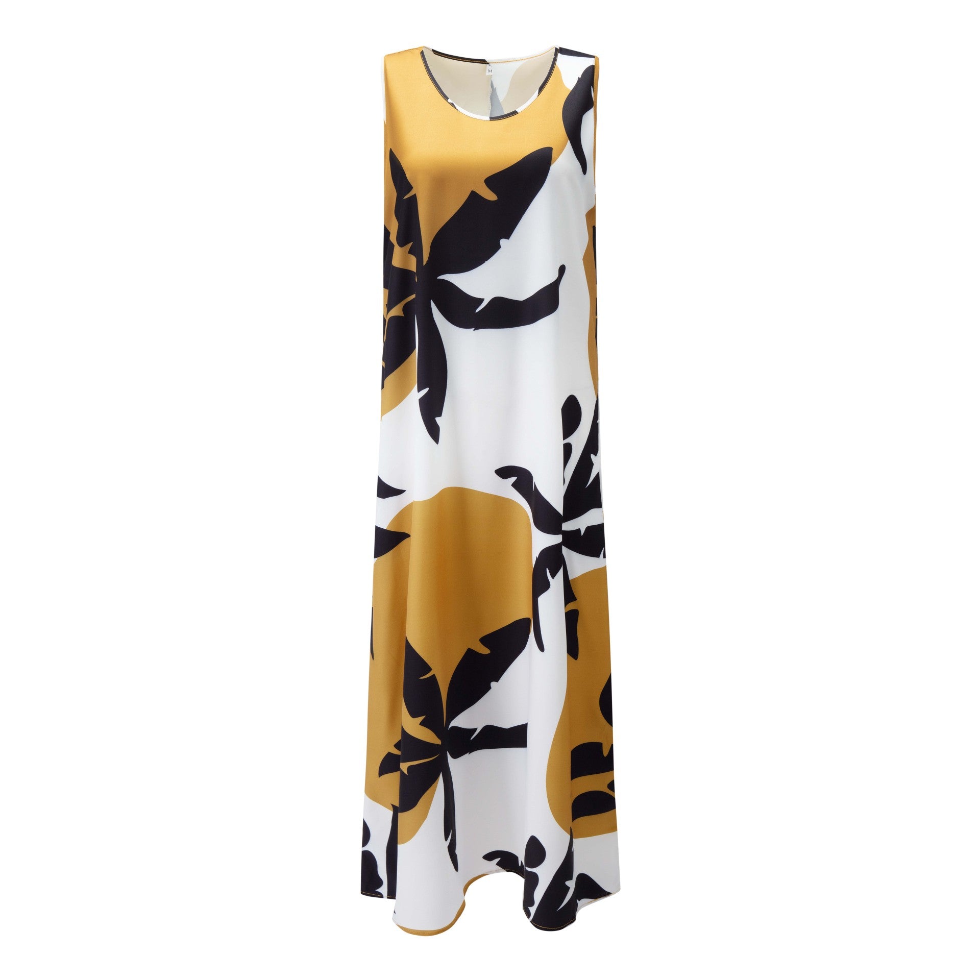 Summer Printed Round Neck Sleeveless Long Dresses