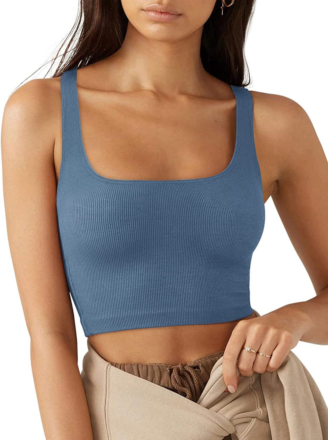 Women's Spring Solid Color Trendy Sexy Threaded Tops