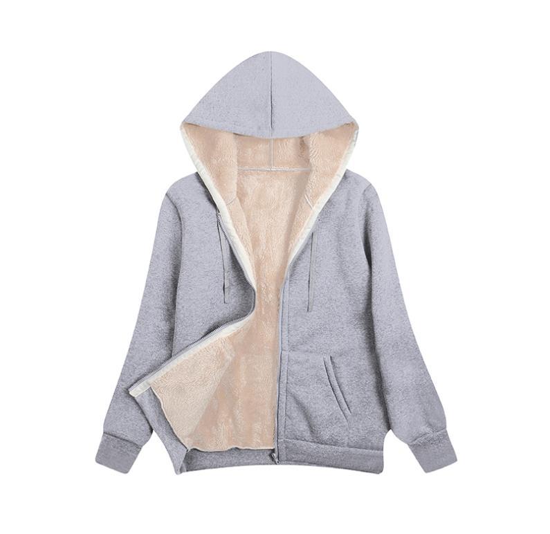 Women's Winter Warm Berber Fleece Pocket Hooded Coats