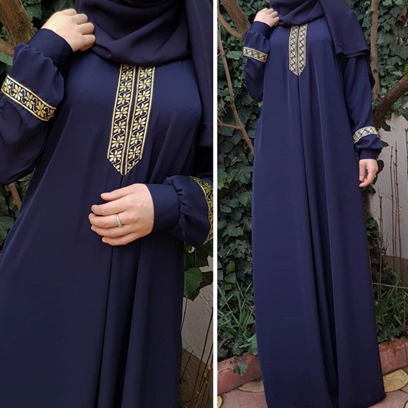 Robe longue ample à imprimé ethnique pour femmes