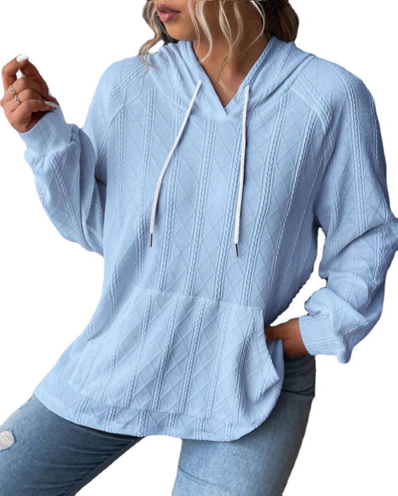 Women's Casual Jacquard Large Loose Hooded Sweaters