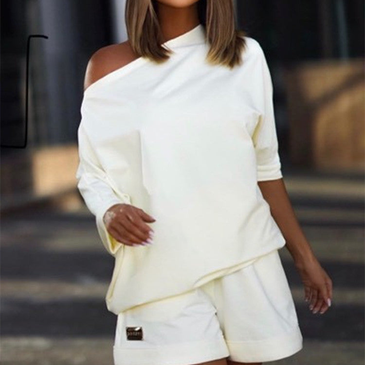 Women's Fashion Off-neck Off-shoulder Loose Two-piece Suits