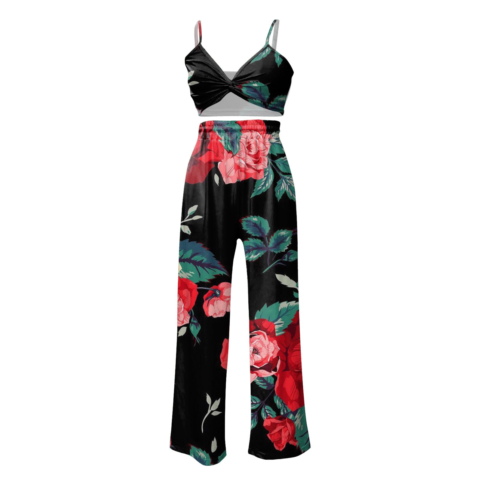 Women's Printed Sexy Tube Loose Wide Leg Suits