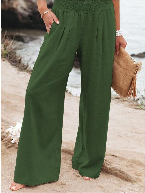 Women's Wide-leg Linen Loose Trousers For Pants