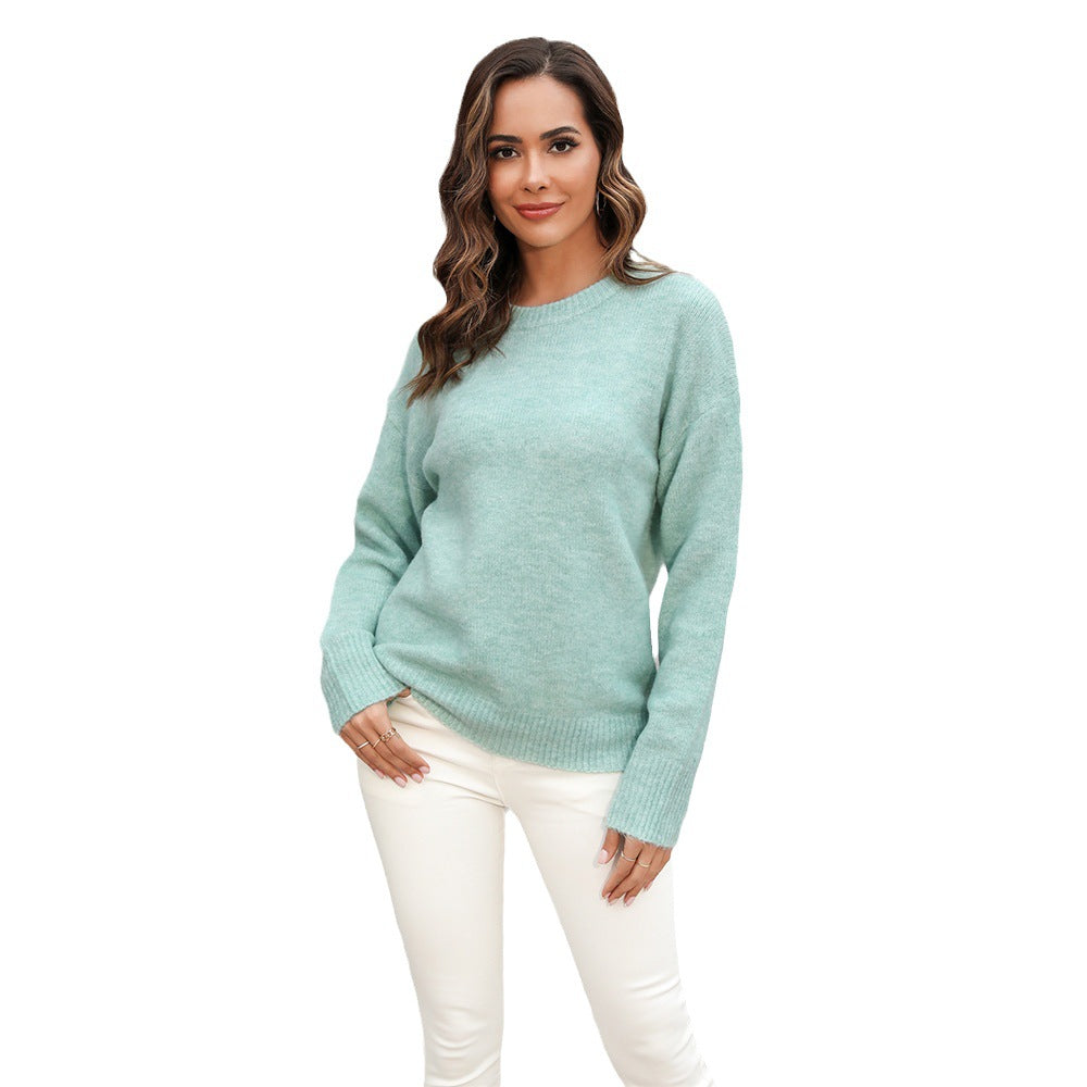 Einfache, reinfarbige Pullover-Hemdpullover