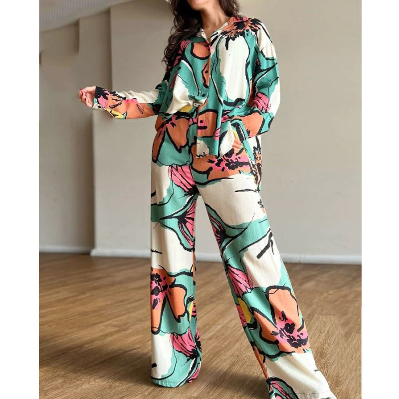 Women's Elegant Large Printed Commuter Shirt High Suits