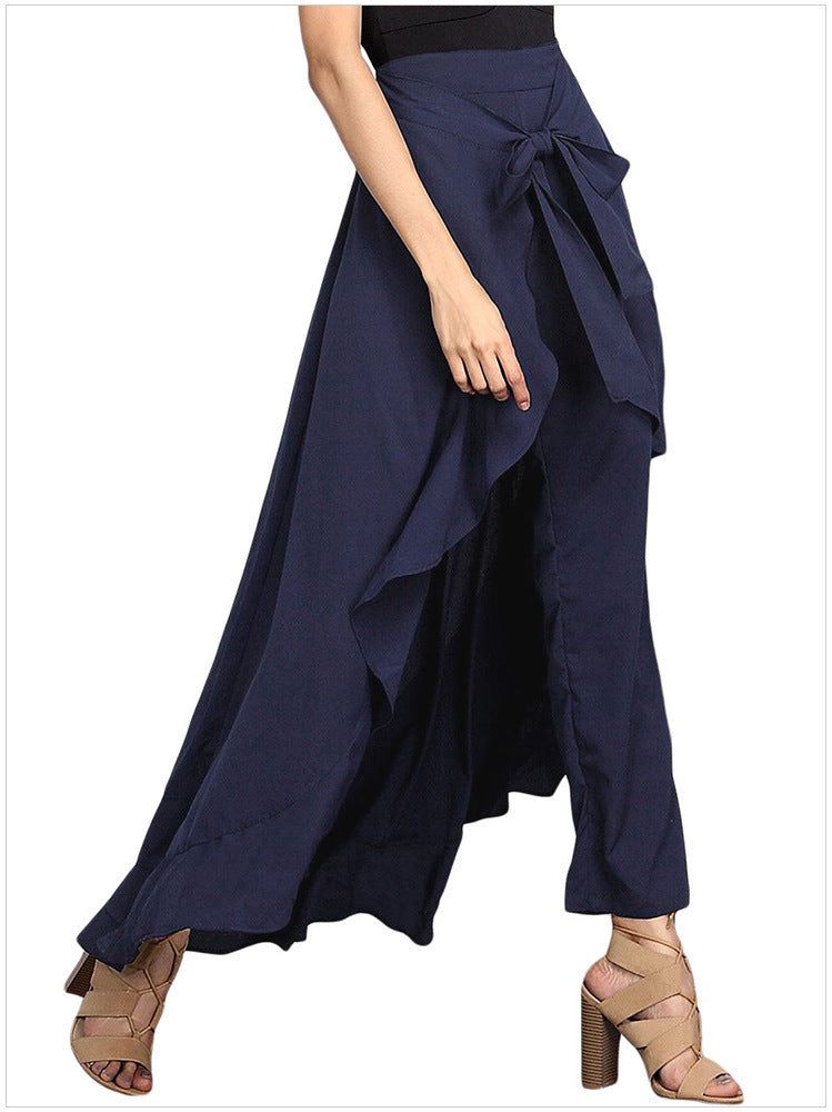 Women's Large High Waist Wide Leg Autumn Trousers Pants