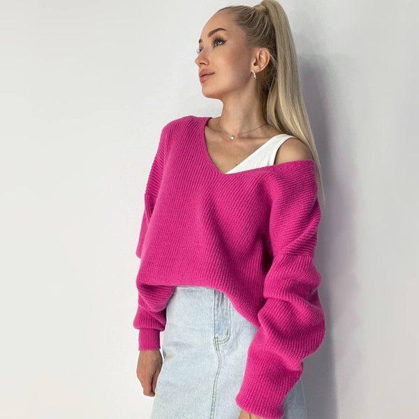 Women's Long Sleeve Loose And Lazy Style Sweaters