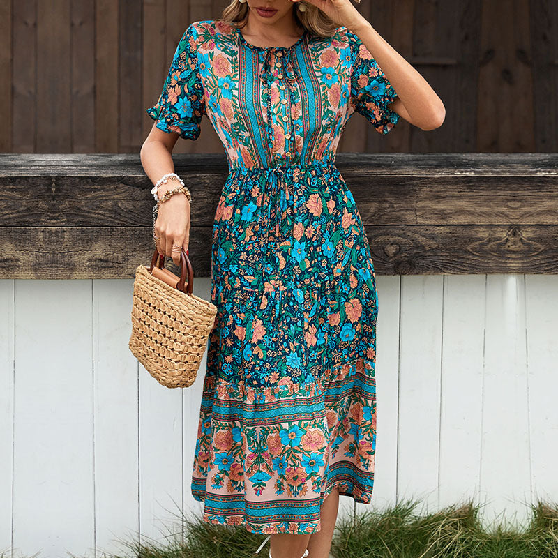 Women's Wear Vacation Style Printed Summer Dresses