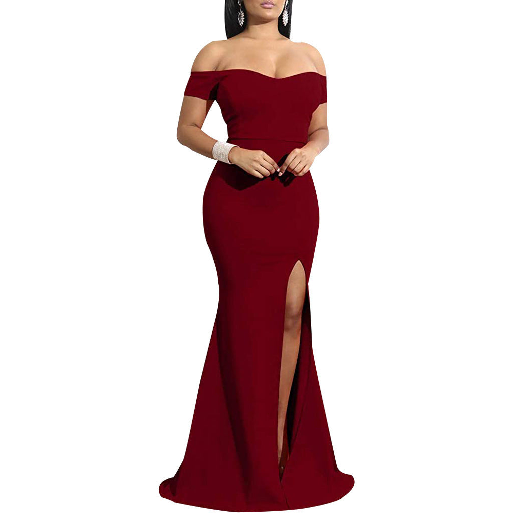 Versatile Split Expansion Dress Solid Color Suits